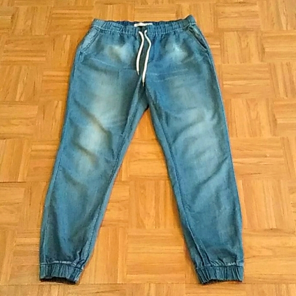 Bullhead Blue Jogger Style High Rise Denim Jeans Size M - Picture 1 of 12